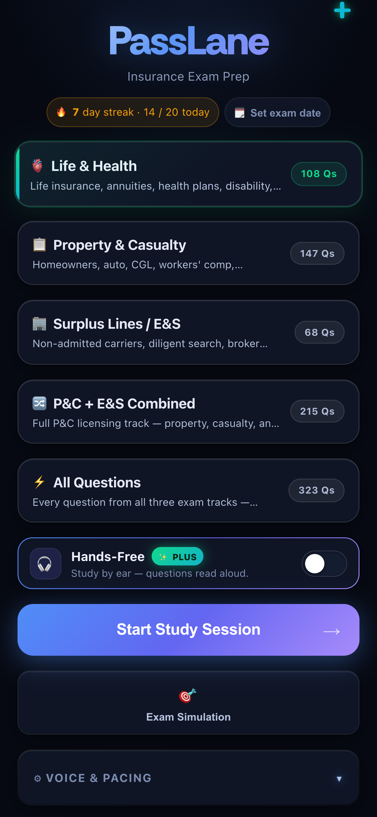 The PassLane home screen — every license line in one app